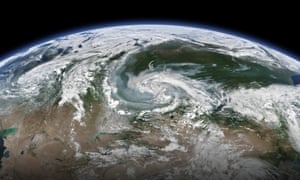 A Nasa image showing wildfires burning across 11 regions of Russia.