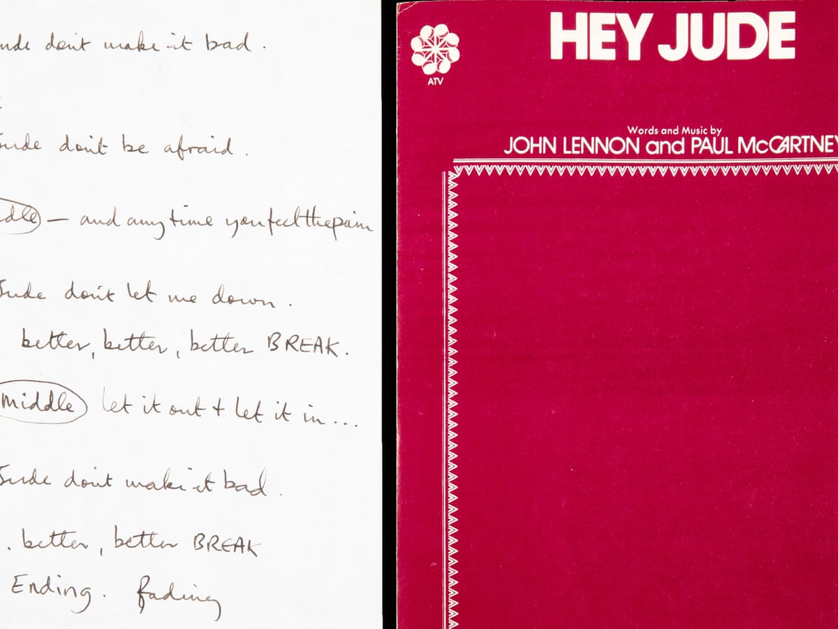The Beatles Handwritten Hey Jude Lyrics Sell For 910 000 At