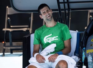 Melbourne, AustraliaNovak Djokovic of Serbia takes part in a practice session ahead of the Australian Open tennis tournament