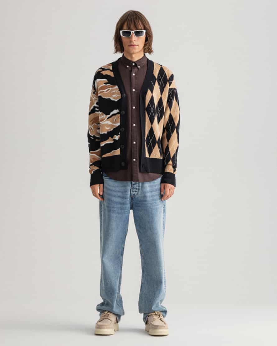 10 patchwork animal print argyle cardigans for the best men's cardigans in the summer of 2022 by Gantt