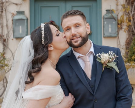 Carrie and Chris on their wedding day.