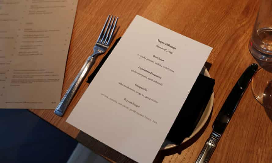 The vegetarian menu at the Wolf food restaurant at Nordstrom’s flagship store in New York