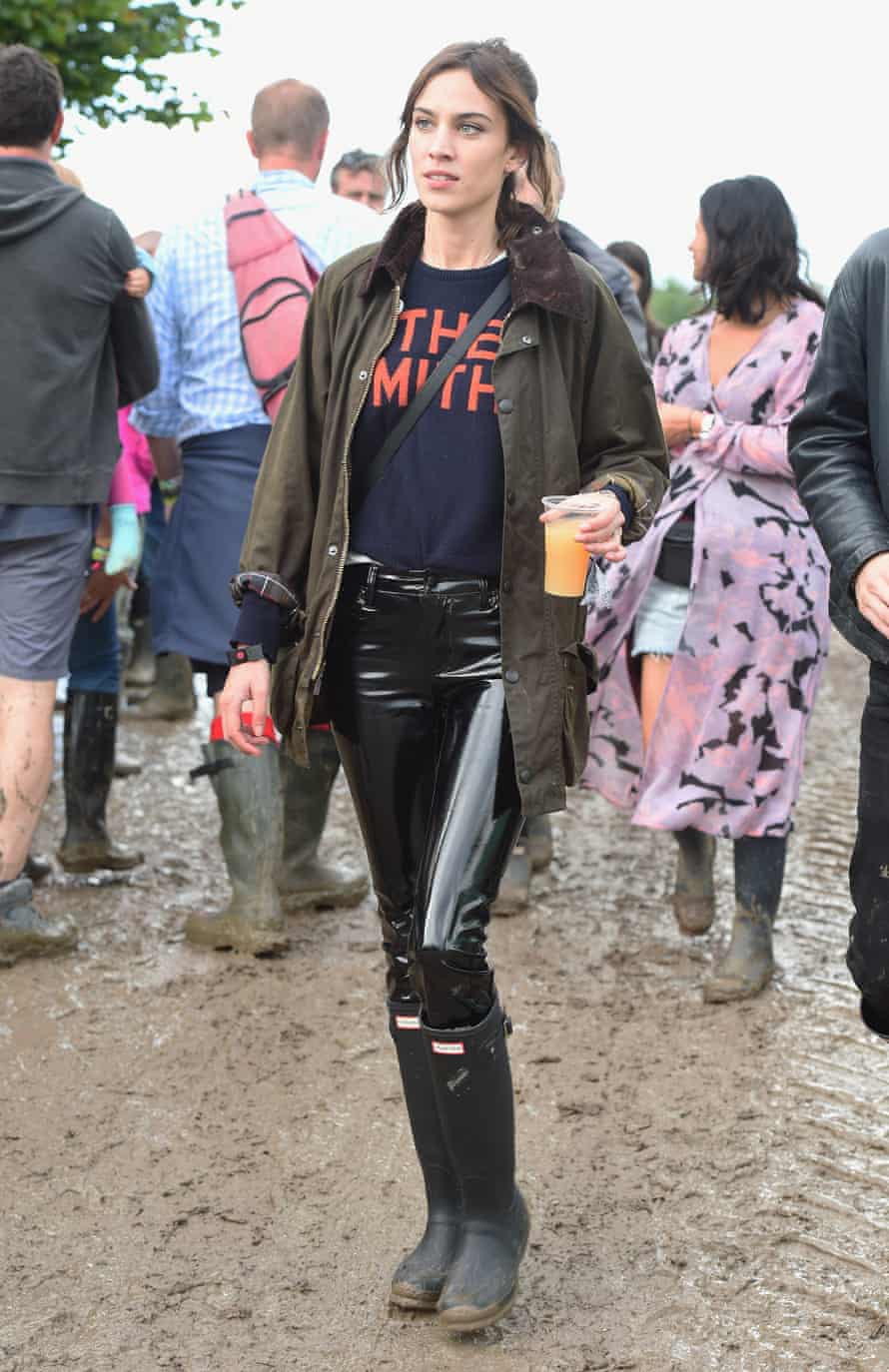 A Chung staple: the waxed jacket at Glastonbury this year.