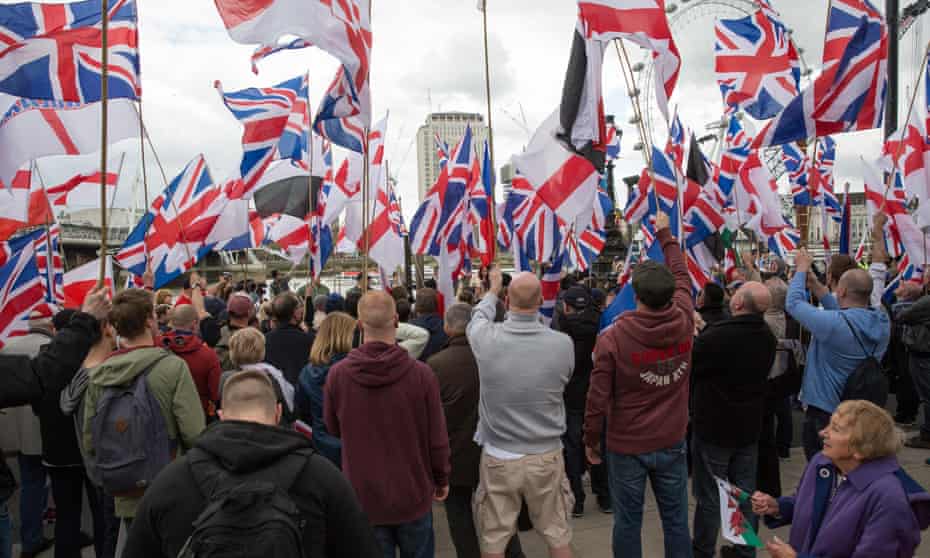 Group wave Union flags and St George's Cross flags