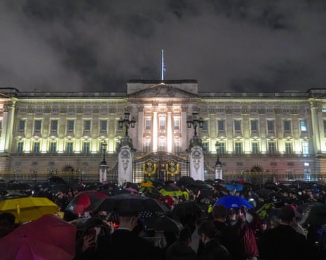 Thousands of people gathered outside the Buckingham Palace in central London after the announcement of death of Queen Elizabeth II