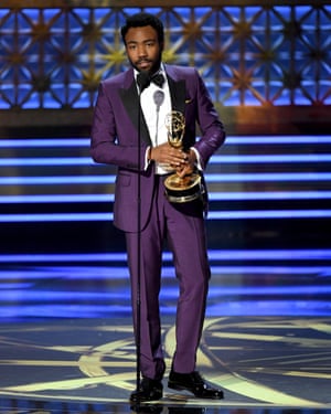 Donald Glover accepts outstanding lead actor in a comedy series for Atlanta.