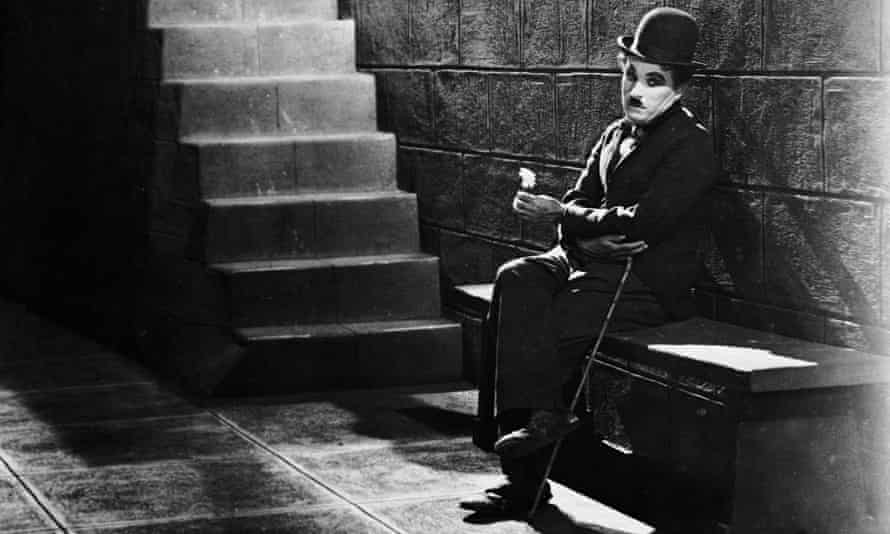 Charlie Chaplin in a scene from the film City Lights.