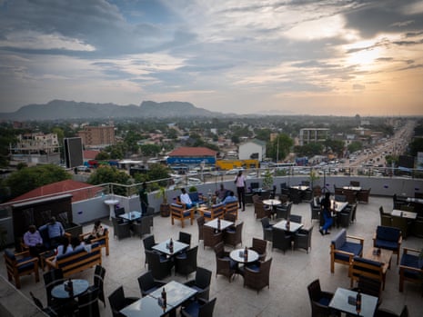 A rooftop bar with views over Juba