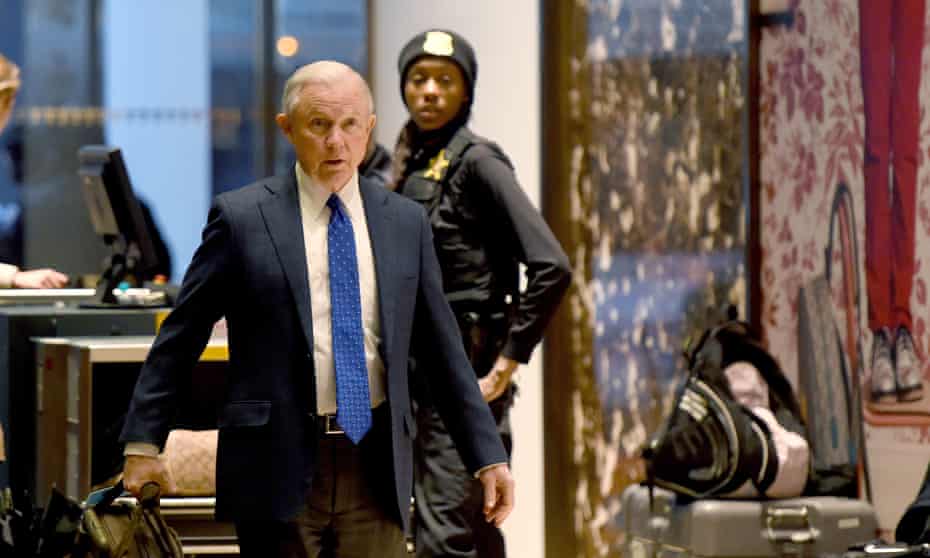 Senator Jeff Sessions of Alabama arrives at Trump Tower for meetings with President-elect Donald Trump works from home November 15, 2016. Making the vital choices for President-elect Donald Trump’s White House cabinet has sparked intense infighting, CNN reported Monday, with one source calling it a “knife fight.” The jobs to be filled include national security positions and West Wing posts, the television news network said, as Trump gathered with transition team members in New York. / AFP PHOTO / TIMOTHY A. CLARYTIMOTHY A. CLARY/AFP/Getty Images