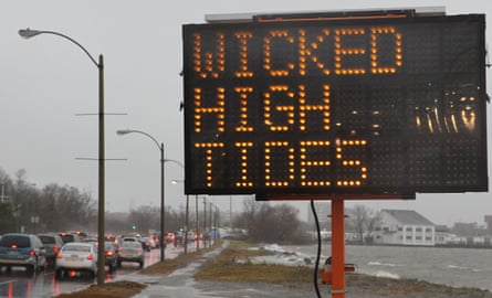 A flood alert on Morrissey Boulevard, Boston, in November 2011.