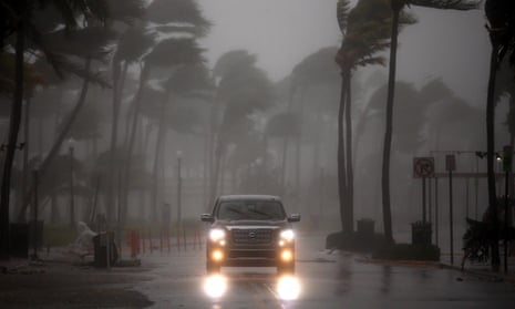 Hurricane Irma arrives in Miami Beach, Florida. 