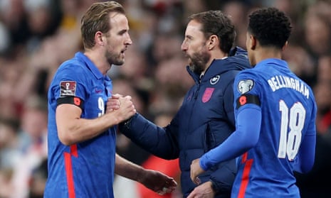 Gareth Southgate substitutes Harry Kane after his hat-trick against Albania at Wembley