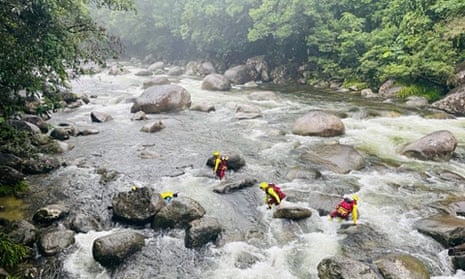 A photo from January of the search operation for the 54-year-old woman who went missing at Queensland's Mossman Gorge