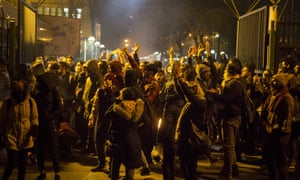 Iranians protest in Tehran in solidarity for victims of the Ukraine passenger plane shot down by the military.