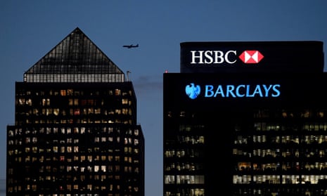 HSBC and Barclays bank in the Canary Wharf