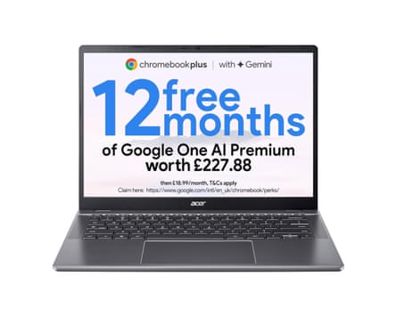 Acer Chromebook Plus 514 CB514-5H Laptop Intel Core i3-1315U, 8GB, 256GB SSD, Integrated Graphics, 14” WUXGA, Chrome OS, Iron