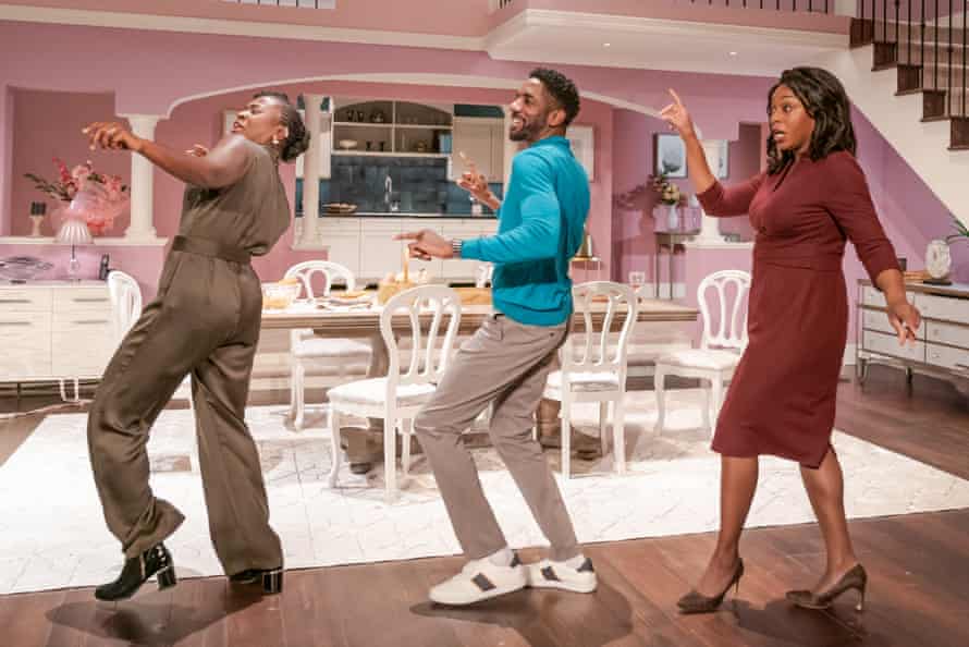 Naana Agyei-Ampadu, Rhashan Stone and Nicola Hughes in Jackie Sibblies Drury’s Fairview at the Young Vic, London.