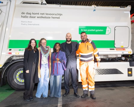 Rotterdam municipality celebrated the intangible heritage listing and unveiled its latest poetic lorries on Tuesday. Photograph: Rhalda Jansen Fotografie