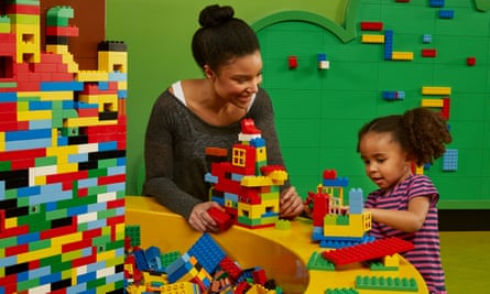 Mother and daughter playing with Lego at LEGOLAND Discovery Centre Birmingham
