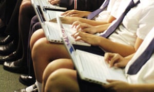 Students work on computers