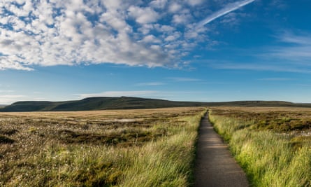 A section of long-distance footpath over the hills near Glossop, UK.