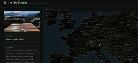 Image showing how AI identifies the location where holiday pictures were taken