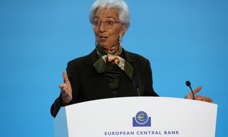 Christine Lagarde at a podium