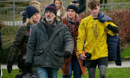 From left: Sarah Lancashire, Con O’Neill, Siobhan Finneran and Rhys Connah in a scene from series 3 of Happy Valley.