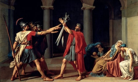 The Oath of the Horatii by Jacques-Louis David, who narrowly escaped execution under Robespierre.