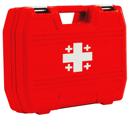 A cross on a first aid kit