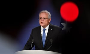 Prime minister Scott Morrison speaks to the media in Sydney, 19 April 2021.