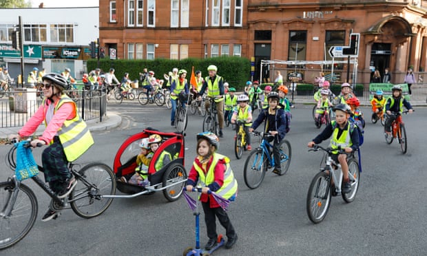 The Shawlands bike bus is supported by Glasgow city council.