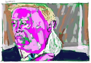 Donald Trump taking off his mask