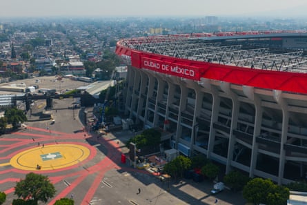 An aerial view of Mexico City’s Estadio Banorte.