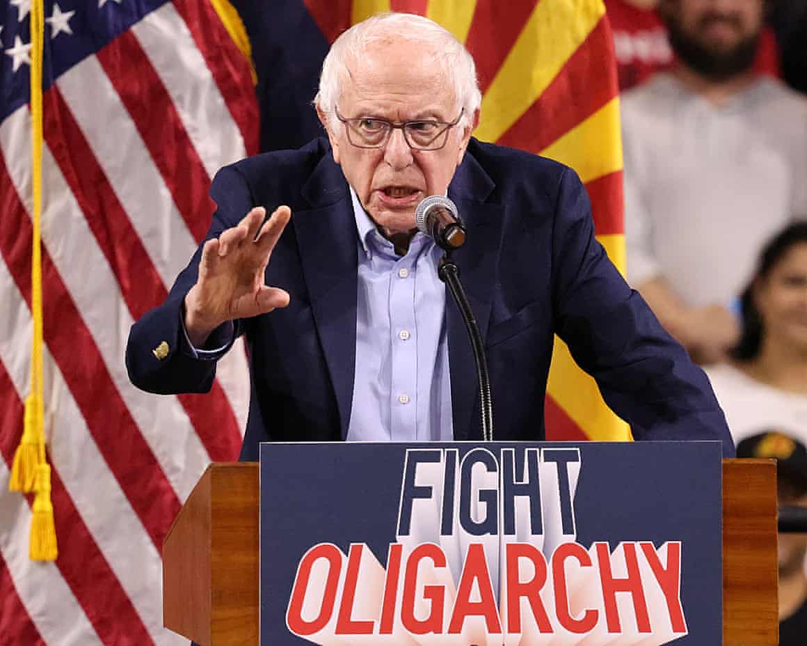 Bernie Sanders speaking at a rally in Arizona earlier this year.