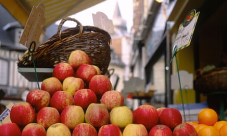 Apples for sale in Normandy