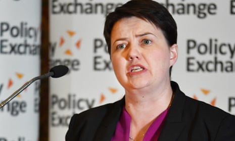 Ruth Davidson speaks at the conference, organised by the Policy Exchange thinktank.