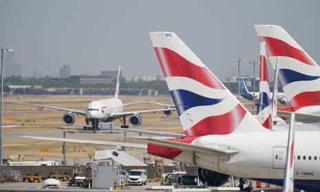 British Airways planes at Heathrow airport, London