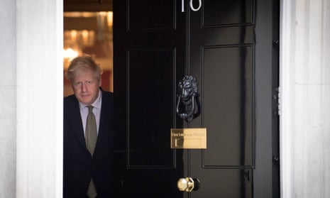 Boris Johnson leaving 10 Downing Street.