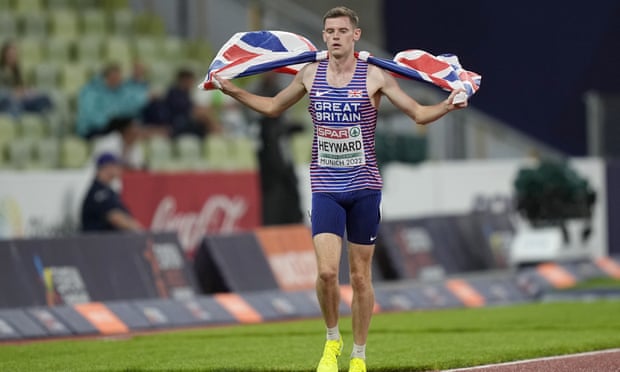 Jake Heyward celebrates taking silver in the 1500m.