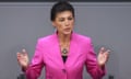 Sahra Wagenknecht speaks during a session of the German parliament in Berlin