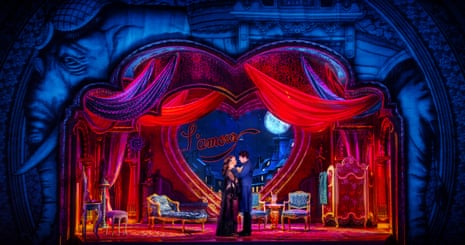 Alinta Chidzey (Satine) and Des Flanagan (Christian) in Moulin Rouge! in Melbourne.