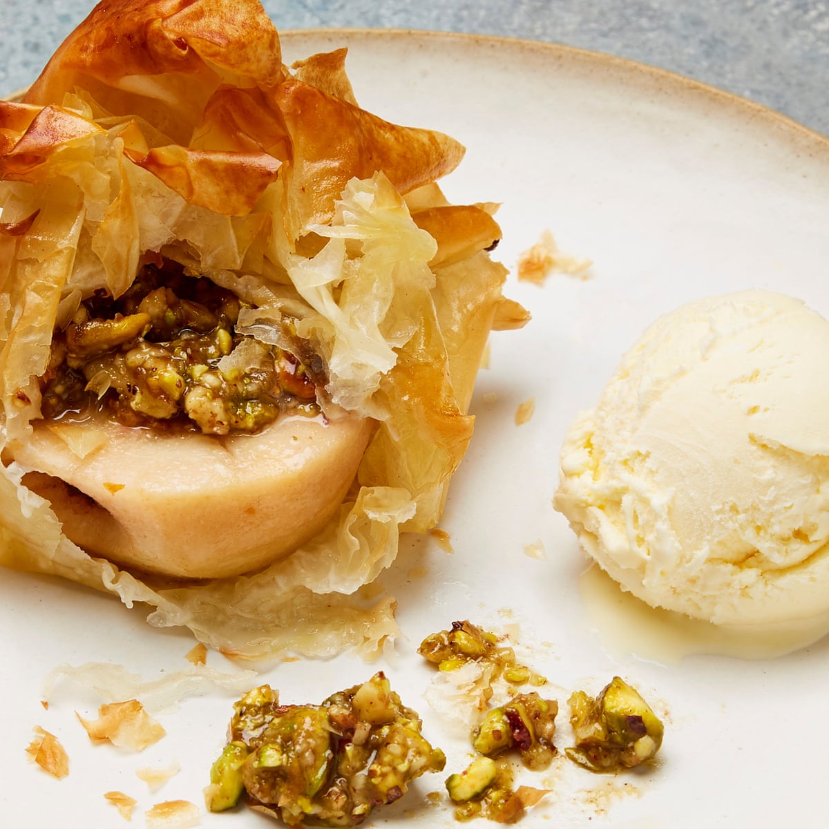 Thomasina Miers Recipe For Stuffed Pears In Filo Pastry Food The Guardian