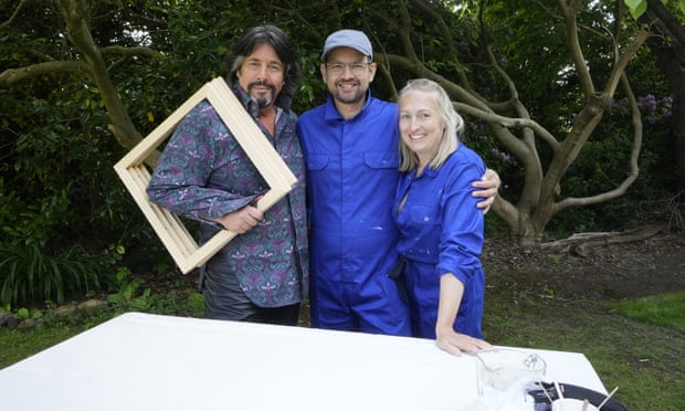 Laurence Llewelyn-Bowen (left) is back for a new series of Changing Rooms as he helps Charlotte and Stuart revamp their neighbours’ living room.