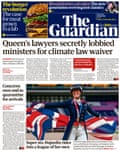 Guardian front page, Thursday 29 July 2021
