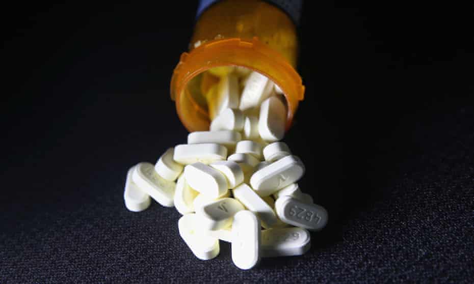 Oxycodone pain pills prescribed for a patient with chronic pain.