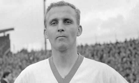 Alex Young, pictured with Everton at West Ham in 1961.