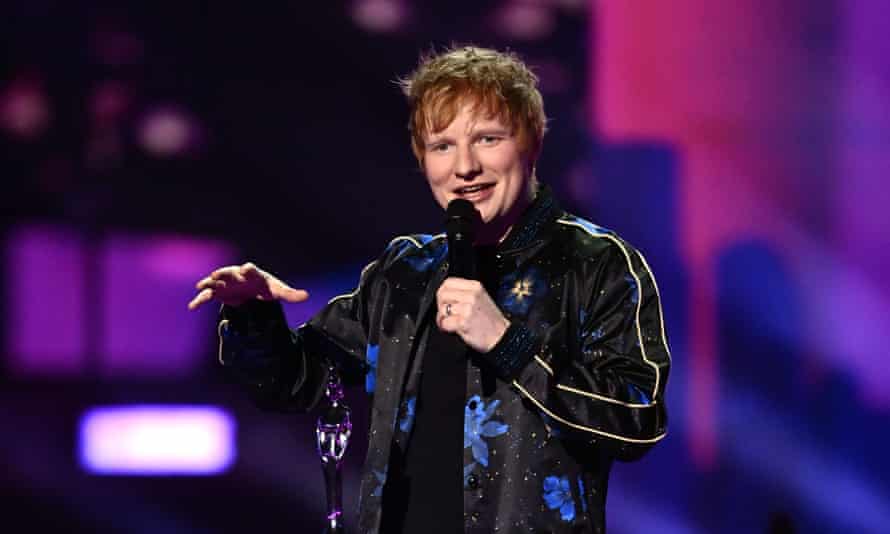 Ed Sheeran at theBrit awards.