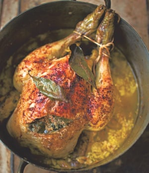 Diana Henry’s chicken pot-roasted in milk, bay and nutmeg