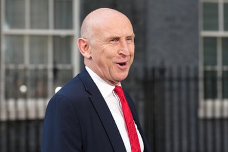 John Healey outside Downing Street